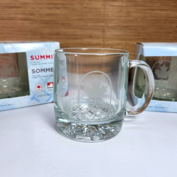 Olympic Glass Coffee Mugs Sochi 2014 Canadian Glassware Limited Edition Lot Of 3 - Picture 3 of 11